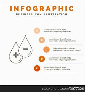 blood, drop, liquid, Plus, Minus Infographics Template for Website and Presentation. Line Gray icon with Orange infographic style vector illustration
