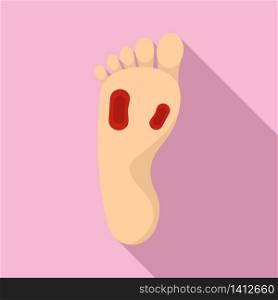 Blood foot pain icon. Flat illustration of blood foot pain vector icon for web design. Blood foot pain icon, flat style