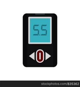 Blood glucometer icon. Flat illustration of blood glucometer vector icon for web isolated on white. Blood glucometer icon, flat style