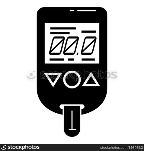 Blood glucose meter icon. Simple illustration of blood glucose meter vector icon for web design isolated on white background. Blood glucose meter icon, simple style