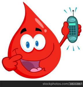 Blood Guy Holding A Cell Phone