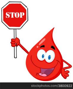 Blood Guy Holding A Stop Sign
