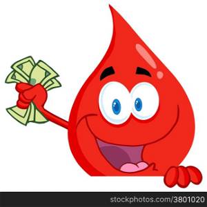 Blood Guy Waving Cash Over A Blank Sign