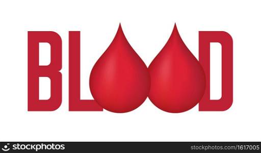 Blood. Lettering with droplets of blood. Vector illustration.. Blood lettering. Vector illustration