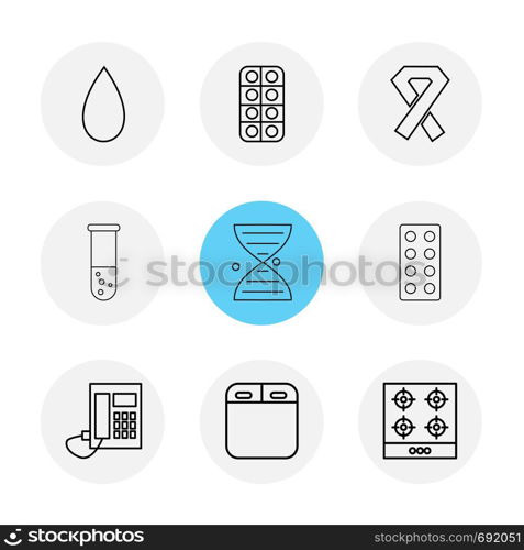 blood , medicine , cancer , beaker , dna , tablets , telephone , icon, vector, design, flat, collection, style, creative, icons