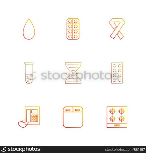 blood , medicine , cancer , beaker , dna , tablets , telephone , icon, vector, design, flat, collection, style, creative, icons