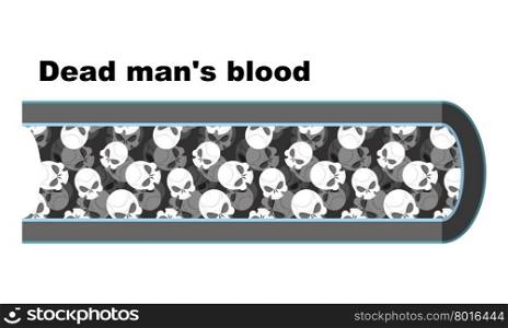 Blood of dead man. Blood cells in the form of skulls. Anatomy of blood vessel. Vienna dead man. White blood cell death.&#xA;