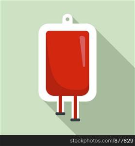 Blood pack icon. Flat illustration of blood pack vector icon for web design. Blood pack icon, flat style