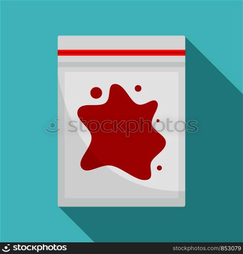 Blood package forensic lab icon. Flat illustration of blood package forensic lab vector icon for web design. Blood package forensic lab icon, flat style