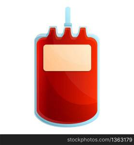 Blood package icon. Cartoon of blood package vector icon for web design isolated on white background. Blood package icon, cartoon style