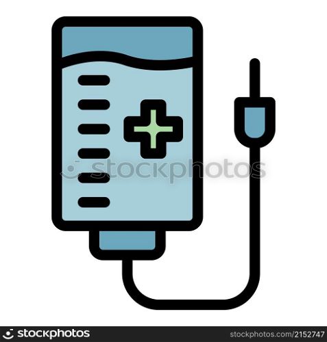 Blood package icon. Outline blood package vector icon color flat isolated. Blood package icon color outline vector