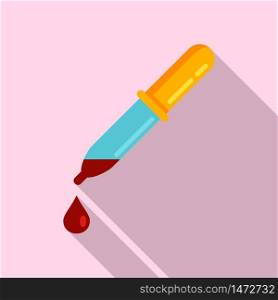 Blood pipette icon. Flat illustration of blood pipette vector icon for web design. Blood pipette icon, flat style