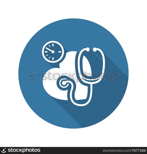 Blood Pressure Icon. Flat Design. Isolated Illustration. Long Shadow.. Blood Pressure Icon. Flat Design.