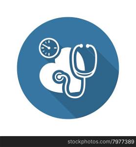 Blood Pressure Icon. Flat Design. Isolated Illustration. Long Shadow.. Blood Pressure Icon. Flat Design.