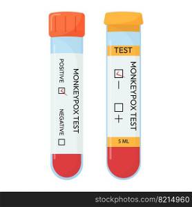 Blood s&le tube for Monkeypox virus test. Positive or negative test. Test systems. Blood s&le tube for Monkeypox virus test. Positive or negative test. Test systems.