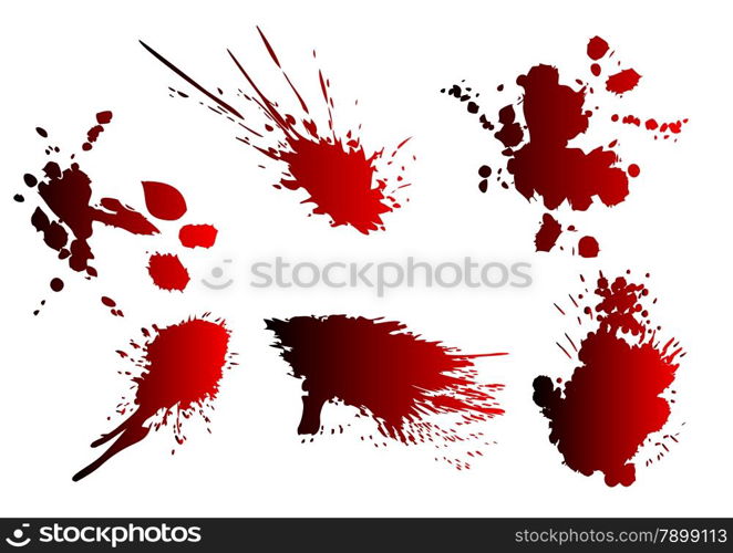 blood spatter. set of splash isolated on white