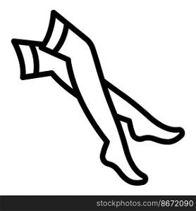 Blood stockings icon outline vector. Compression stocking. Leg woman. Blood stockings icon outline vector. Compression stocking