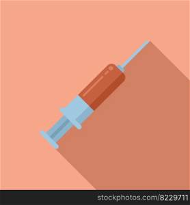 Blood syringe icon flat vector. Lab research. Experiment test. Blood syringe icon flat vector. Lab research