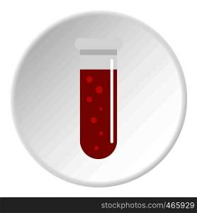Blood test icon in flat circle isolated on white vector illustration for web. Blood test icon circle