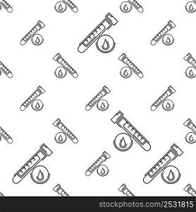Blood Test Icon Seamless Pattern, Blood Sample Laboratory Analysis Performed To Detect Specific Blood Components Detail Vector Art Illustration