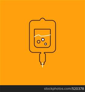 blood, test, sugar test, samples Flat Line Filled Icon. Beautiful Logo button over yellow background for UI and UX, website or mobile application. Vector EPS10 Abstract Template background