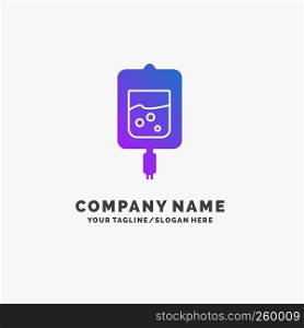 blood, test, sugar test, samples Purple Business Logo Template. Place for Tagline.