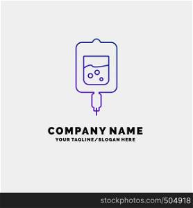blood, test, sugar test, samples Purple Business Logo Template. Place for Tagline. Vector EPS10 Abstract Template background