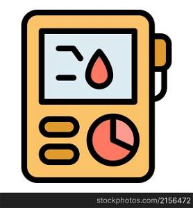 Blood tester icon. Outline blood tester vector icon color flat isolated. Blood tester icon color outline vector