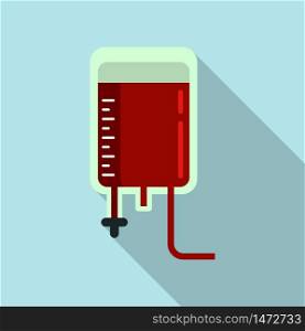 Blood transfusion icon. Flat illustration of blood transfusion vector icon for web design. Blood transfusion icon, flat style