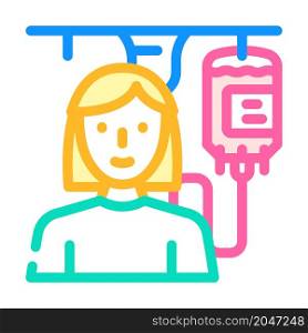 blood transfusion nurse color icon vector. blood transfusion nurse sign. isolated symbol illustration. blood transfusion nurse color icon vector illustration