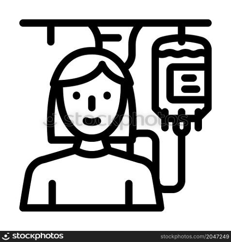 blood transfusion nurse line icon vector. blood transfusion nurse sign. isolated contour symbol black illustration. blood transfusion nurse line icon vector illustration
