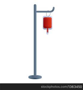 Blood transfusion stand icon. Cartoon of blood transfusion stand vector icon for web design isolated on white background. Blood transfusion stand icon, cartoon style