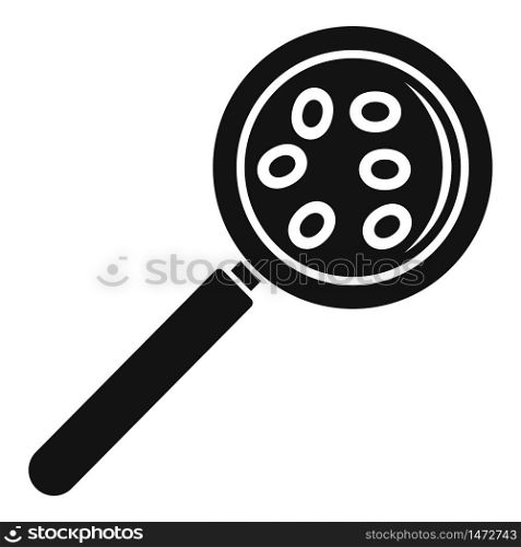 Blood under magnifier icon. Simple illustration of blood under magnifier vector icon for web design isolated on white background. Blood under magnifier icon, simple style