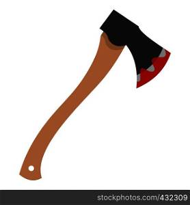Bloody axe icon flat isolated on white background vector illustration. Bloody axe icon isolated