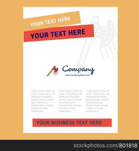 Bloody axe Title Page Design for Company profile ,annual report, presentations, leaflet, Brochure Vector Background