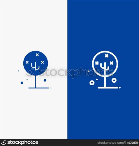 Blooming, Flower, Lotus, Lotus Flower, Nature Line and Glyph Solid icon Blue banner Line and Glyph Solid icon Blue banner