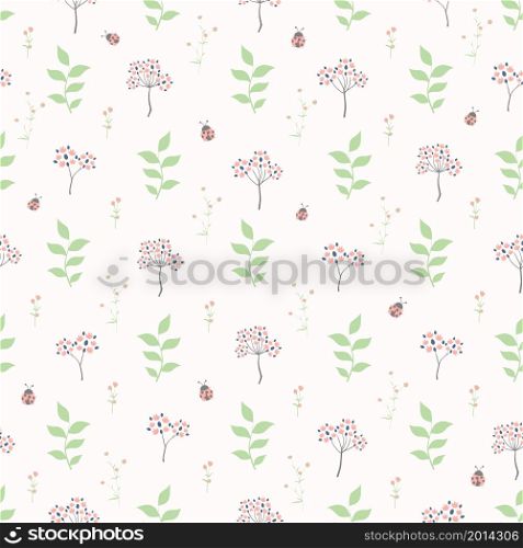 Blooming flower seamless pattern on pink and blue tone,vector illustration