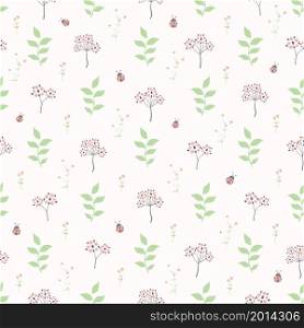 Blooming flower seamless pattern on pink and blue tone,vector illustration