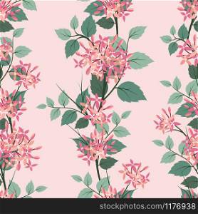 Blooming flowers seamless pattern on pastel mood,vector illustration
