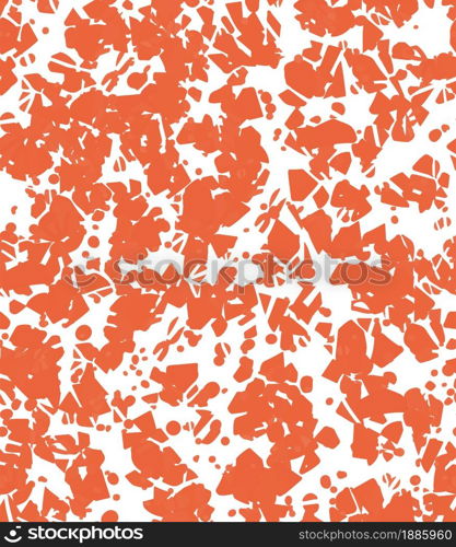 Blooming or flora seamless pattern, abstract print or background. Coral minimalist shapes and forms, ornamental decorative fabric or stylish texture. Sheet with foliage or decor vector in flat. Abstract seamless pattern, color splashes or blooming vector