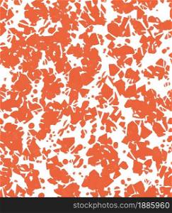 Blooming or flora seamless pattern, abstract print or background. Coral minimalist shapes and forms, ornamental decorative fabric or stylish texture. Sheet with foliage or decor vector in flat. Abstract seamless pattern, color splashes or blooming vector