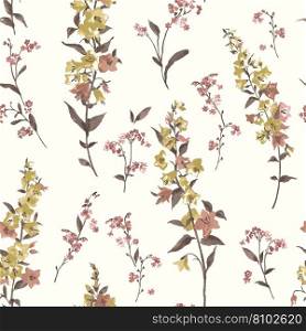 Blossom flower repeat design fabric printing Vector Image
