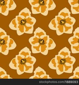 blossom flowers repeat elegant pattern. textile background mosaic design