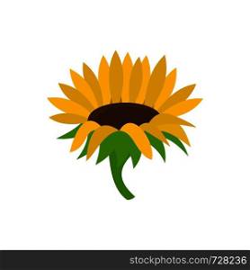 Blossoming sunflower icon. Flat illustration of blossoming sunflower vector icon for web. Blossoming sunflower icon, flat style