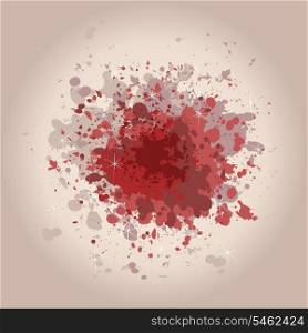 Blot. Red stain on an old paper. A vector illustration