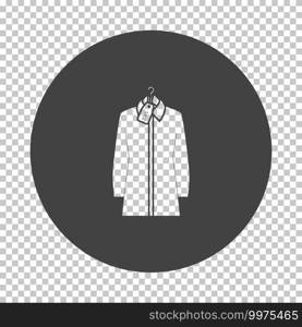 Blouse On Hanger With Sale Tag Icon. Subtract Stencil Design on Tranparency Grid. Vector Illustration.