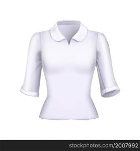 Blouse top shirt mock up. Textile apparel shirt blouse. 3d realistic vector. Blouse top shirt mock up