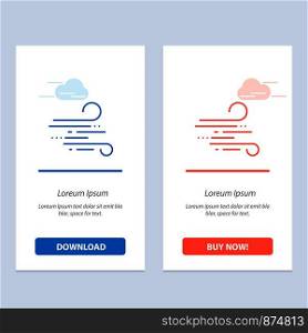 Blow, Weather, Wind, Spring Blue and Red Download and Buy Now web Widget Card Template