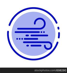 Blow, Weather, Wind, Spring Blue Dotted Line Line Icon