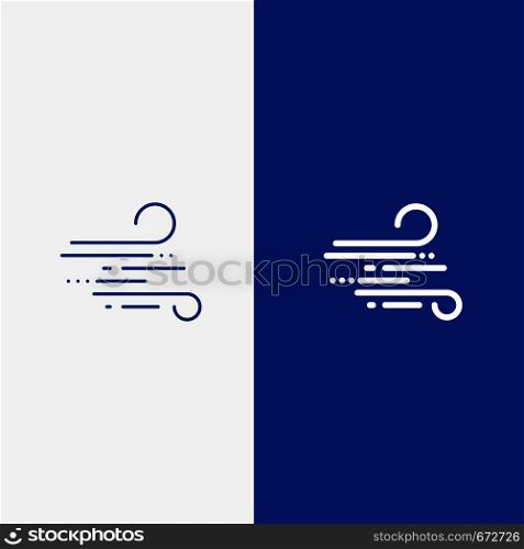 Blow, Weather, Wind, Spring Line and Glyph Solid icon Blue banner Line and Glyph Solid icon Blue banner